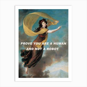 Prove you are a human and not a robot. Funny Typography Collage Art Print