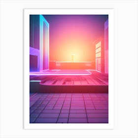 Futuristic Science Fiction Glowing Monolith Art Print