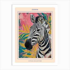 Zebra Brushstrokes Poster 4 Art Print