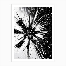 Bullet, Snowflakes, Black & White 3 Art Print