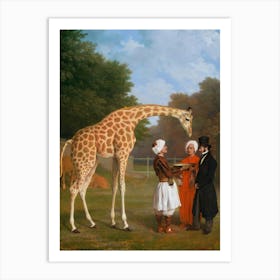 Vintage Giraffes And People Art Print