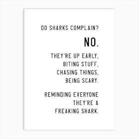 Shark Gym Quote Art Print