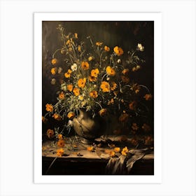 Baroque Floral Still Life Buttercup 3 Art Print