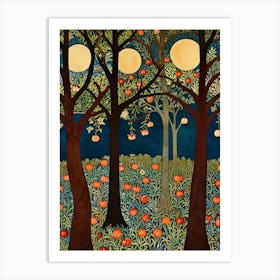 William Morris Moonlight In The Trees 6 Art Print