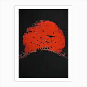 Sunset With Birds 1 Art Print