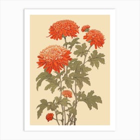 Kiku Chrysanthemum 1 Vintage Japanese Botanical Art Print