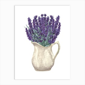 Lavender Flowers In A Jug Art Print