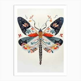 Colourful Insect Illustration Firefly 8 Art Print