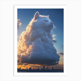 Cat On A Cloud Art Print