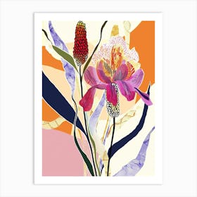 Colourful Flower Illustration Prairie Clover 2 Art Print