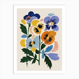 Painted Florals Wild Pansy 1 Art Print