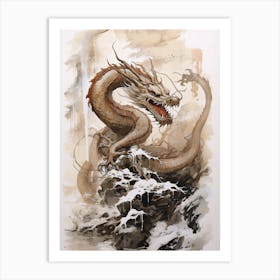 Year Of The Dragon Watercolour 2 Art Print