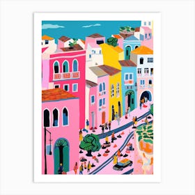 Lisbon, Portugal Colourful View 6 Art Print