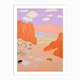 Kyzylkum Desert   Asia (Kazakhstan And Uzbekistan), Contemporary Abstract Illustration 1 Art Print