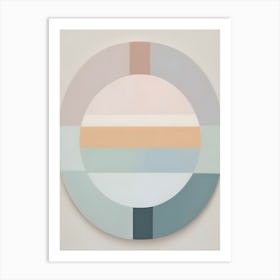 Under - True Minimalist Calming Tranquil Pastel Colors of Pink, Grey And Neutral Tones Abstract Painting for a Peaceful New Home or Room Decor Circles Clean Lines Boho Chic Pale Retro Luxe Famous Peace Serenity Art Print