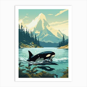 Icy Orca Whale In Ocean 1 Art Print