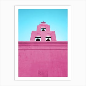 Pink Mission Church In Tucson Arizona Art Print