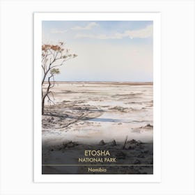 Etosha National Park Namibia Watercolour 2 Art Print