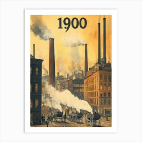 Aihrgdesign A Vintage Poster Of An Industrial City In 1900 Fe 0fa60eed B94e 4976 8a03 3f982cde26b4 0 Art Print