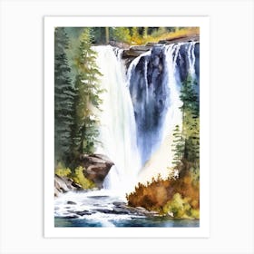 Amnicon Falls State Park Waterfall, United States Water Colour  (2) Art Print