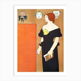 Woman In Black Dress, Edward Penfield Art Print