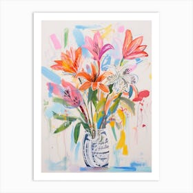 Flower Painting Fauvist Style Gloriosa Lily 4 Art Print