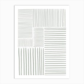 Minimal Lines 2 Sage Green Art Print