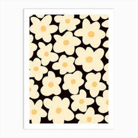 Daisies Black Art Print