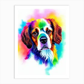 Spaniel (Field) Rainbow Oil Painting Dog Art Print