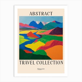 Abstract Travel Collection Poster Kyrgyzstan 5 Art Print