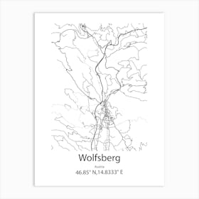 Wolfsberg,Austria Minimalist Map Art Print