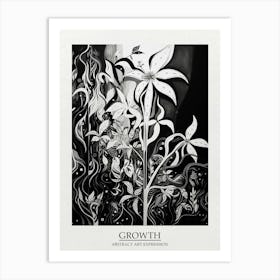 Growth Abstract Black And White 4 Poster Art Print