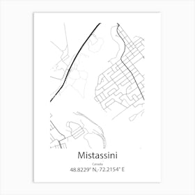 Mistassini,Canada Minimalist Map Art Print