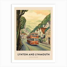 Devon Vintage Travel Poster Lynton And Lynmouth 3 Art Print