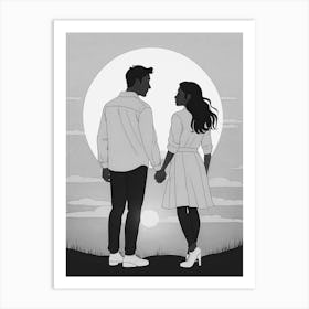 Couple Holding Hands Art Print