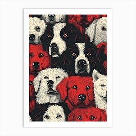 Perfectly Repeatable Artwork With Cute Dog Faces 44 Art Print