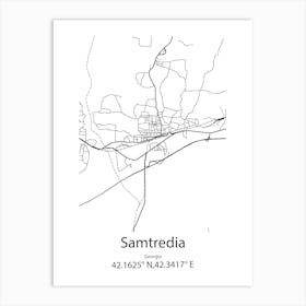 Samtredia,Georgia Minimalist Map Art Print