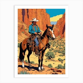 Cowboy In The Desert Art Print