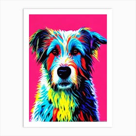 Polish Lowland Sheepdog Andy Warhol Style Dog Art Print