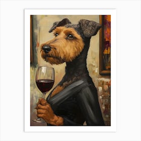 Airedale Whimsy 6 Art Print