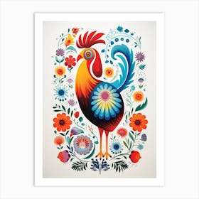 Scandinavian Bird Illustration Chicken 5 Art Print