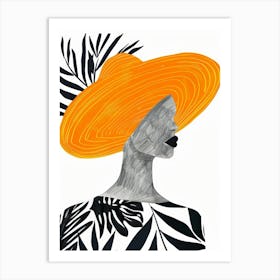 Orange Hat 2 Art Print