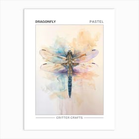 Dragonfly Pastel Watercolour 2 Poster Poster