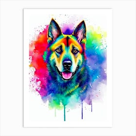 Belgian Malinois Rainbow Oil Painting Dog Art Print
