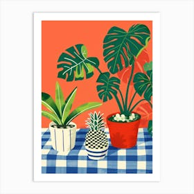 Tropical Plants On A Table Art Print