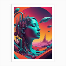 Futuristic Woman Art Print