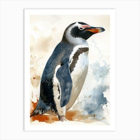 Humboldt Penguin Volunteer Point Watercolour Painting 3 Art Print