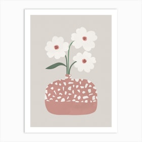 Terrazzo And Flowers Art Print