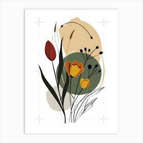 Abstract Flowers Art Print