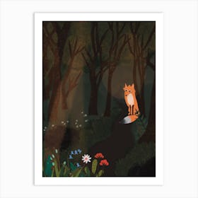 Fox in the Woods Art Print